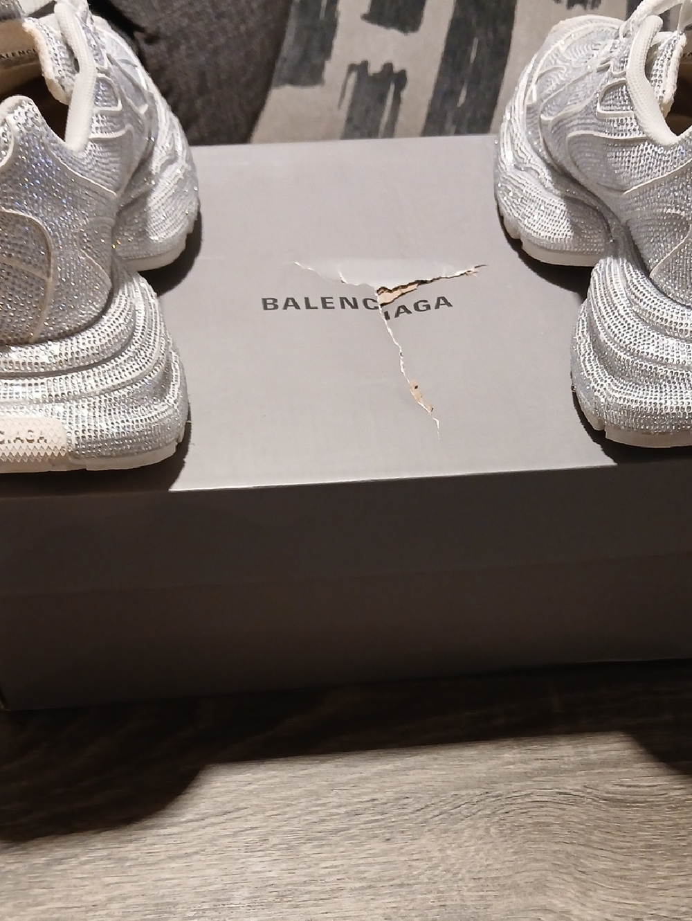 ✨ Balenciaga 3XL “Rhinestones” Low Top Sneakers – Crystal / Light Grey ✨ EU 40 - Picture 8 of 13